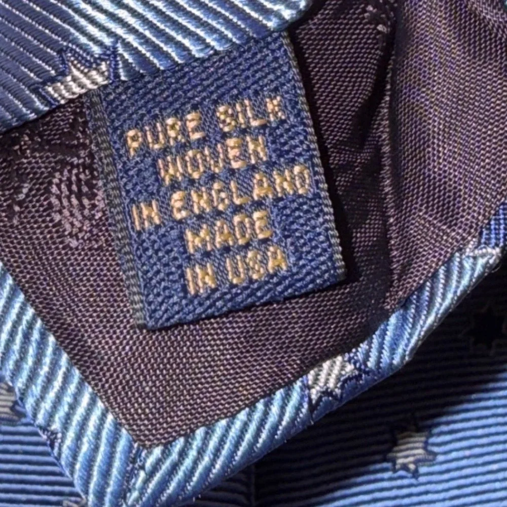Brooks Brothers Necktie‎ OS Blue Silk Star Pattern Limited Edition NCCRA Tie